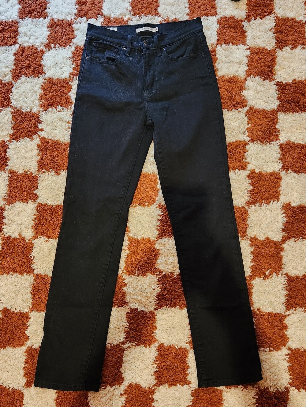 Levis High Rise Straight Jeans In Black